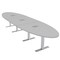 Skutchi Designs 45 in W, 165.75 in L, 29 in H, Engineered Wood Top, Grey HAR-OVL-45X166-T-ELEC-XD01 - alternate 1